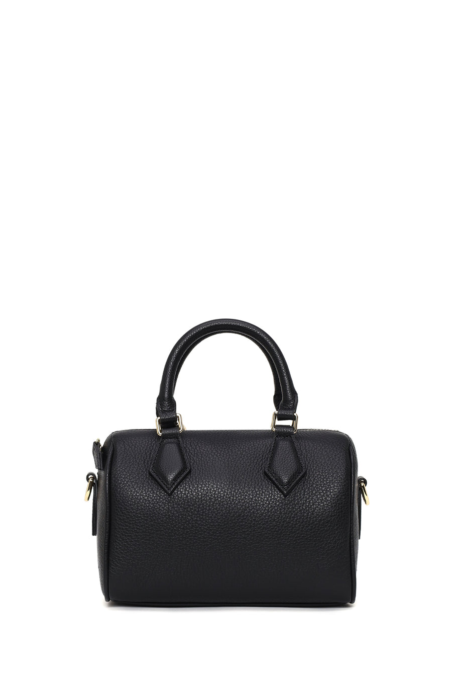Woman Black Long-Strap Leather Shoulder Bag