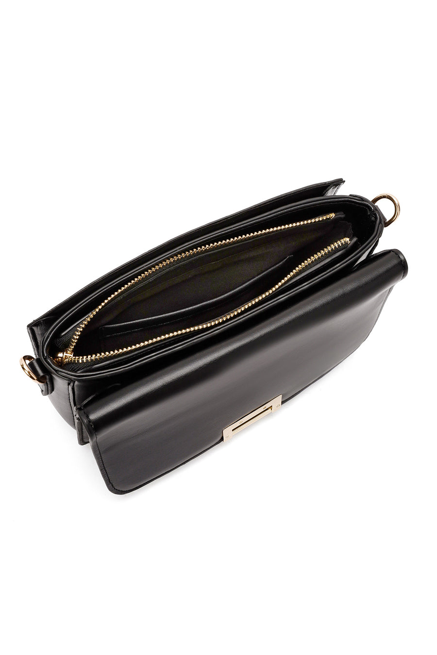 Women's Black Long Strap Stoned Shoulder Bag