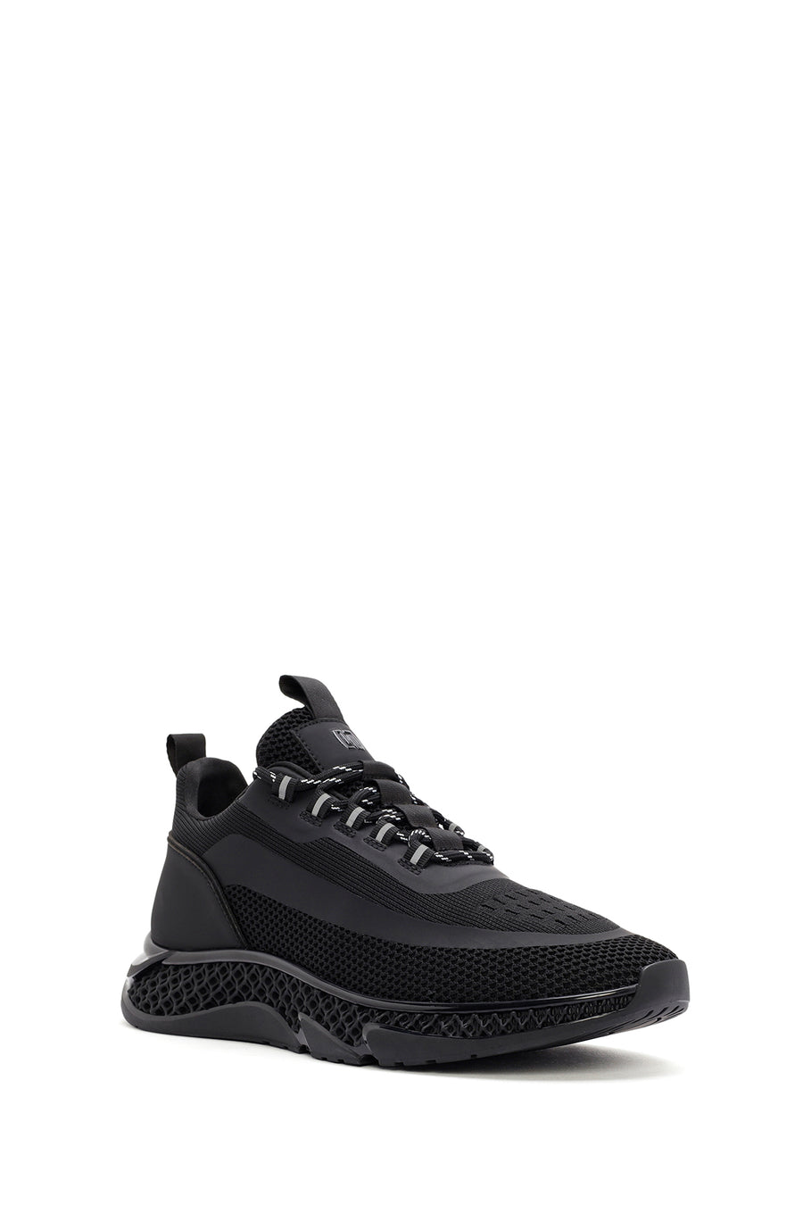 Derimod Zero Erkek Siyah Kalın Tabanlı Bağcıklı Kumaş Sneaker