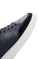 Men's Navy Blue Leather Sneaker | Derimod