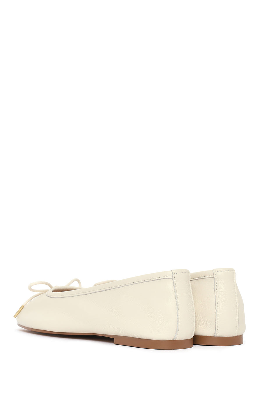 Woman White Leather Ballerine Shoes