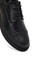 Woman Black Lace-up Leather Masculine Shoes | Derimod