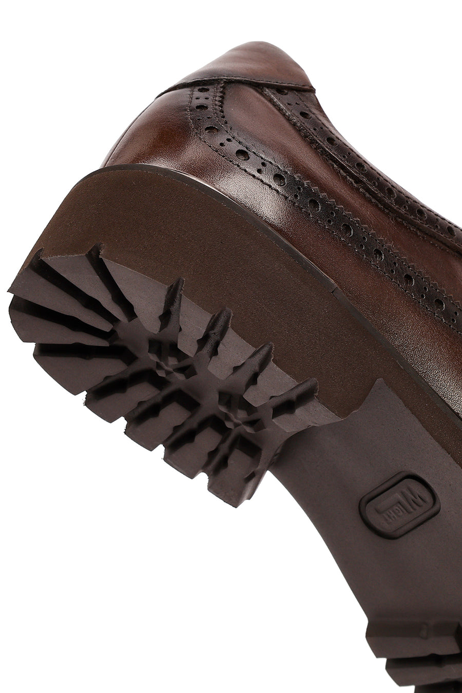 Men's Brown Lace-Up Thick-Soled Leather Casual Shoes
