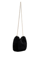 Women's Black Long Strap Plush Shoulder Bag | Derimod