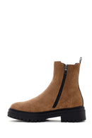 Women's Tan Suede Chelsea Boots | Derimod