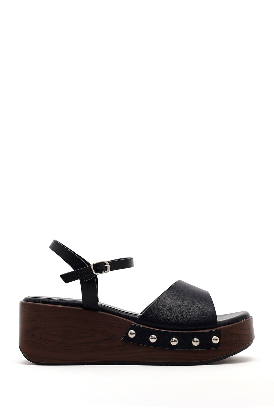 Women's Black Ankle Buckle Platform Sandals 26SFE475718 | Derimod