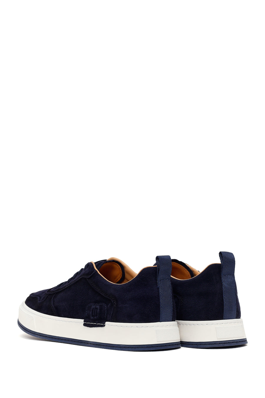 Male Navy Lace-up Thick-soled Suede Leather Sneaker