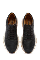 Men's Black Lace-up Leather Sneaker | Derimod