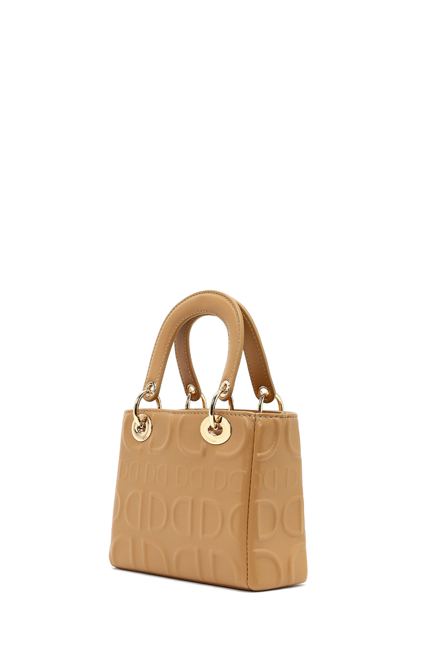 Women's Beige Long Strap Printed Mini Shoulder Bag