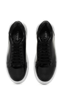 Women's Black Patent Leather Thick Soled Sneaker | Derimod