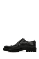 Men's Black Double Buckle Leather Casual Shoes | Derimod