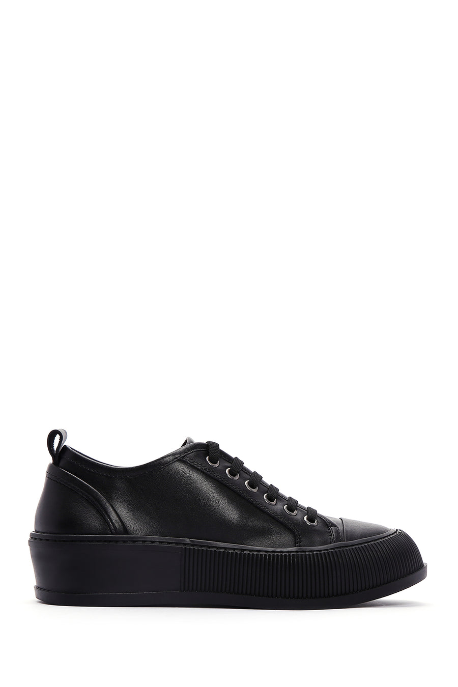 Kadın Siyah Deri Kalın Tabanlı Sneaker 22WFD1371MT | Derimod