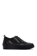 Women's Black Leather Thick Soled Sneaker | Derimod