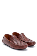 Men's Leather Knit Detailed Loafer | Derimod