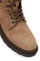 Men's Mink Lace-up Nubuck Leather Boot | Derimod