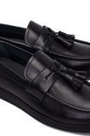 Erkek Siyah Püsküllü Deri Casual Loafer | Derimod