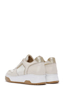 Women's Beige Lace-up Thick-Sole Leather Sneaker | Derimod