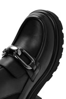 Women's Black Chain Detail Leather Chelsea Boots | Derimod