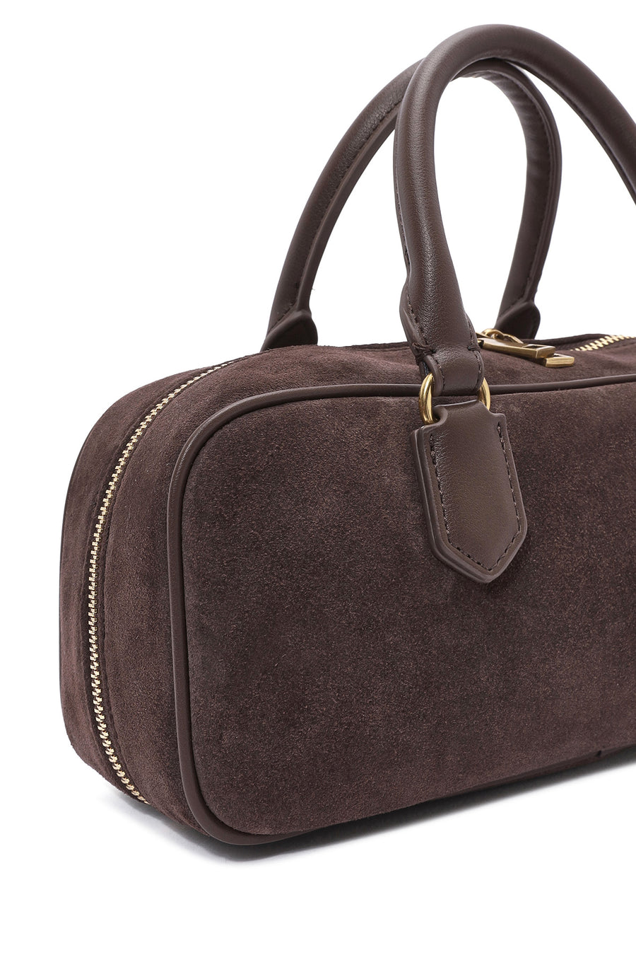 Women's Brown Long Strap Suede Leather Handbag