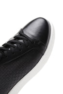 Men's Black Leather Thick Soled Sneaker | Derimod