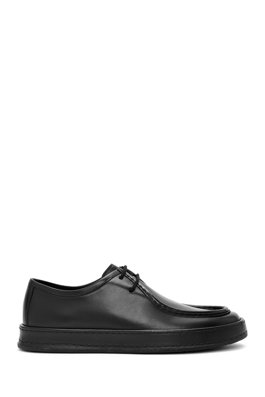 Men's Black Lace-up Leather Casual Shoes 24WFD654118 | Derimod