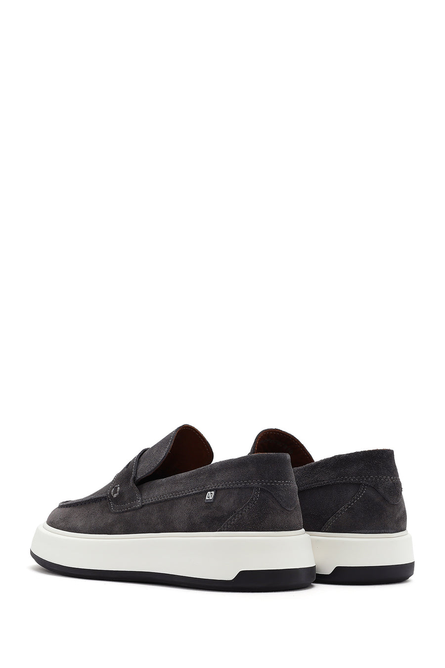 Erkek Gri Süet Deri Casual Loafer
