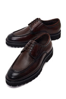Male Brown Lace-Up Thick-Soled Leather Casual Shoe | Derimod