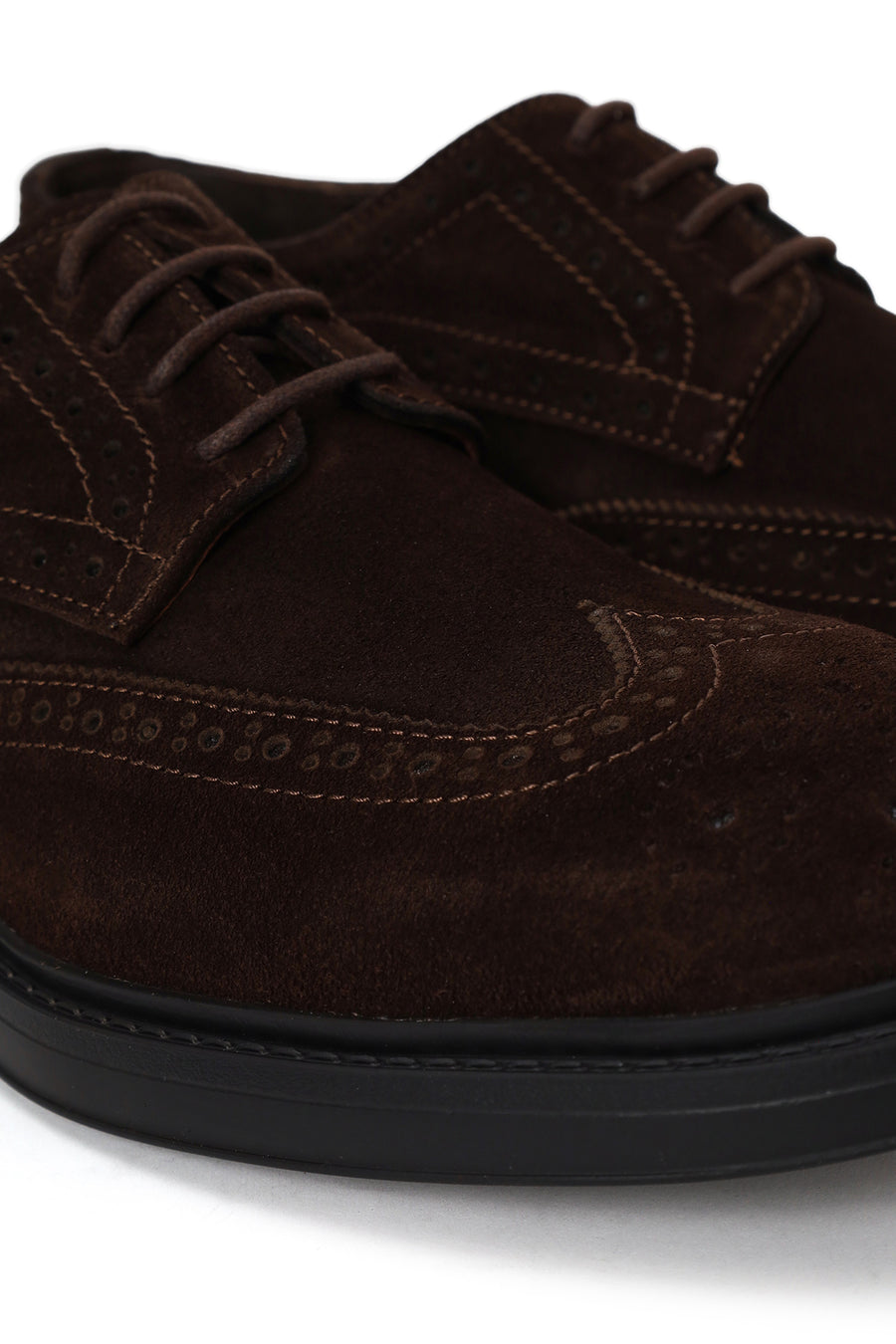 Male Brown Lace-up Suede Casual Shoes