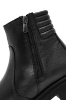 Women's Black Zippered Leather Casual Boots | Derimod