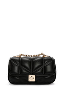 Women's Black Chain Strap Printed Shoulder Bag | Derimod