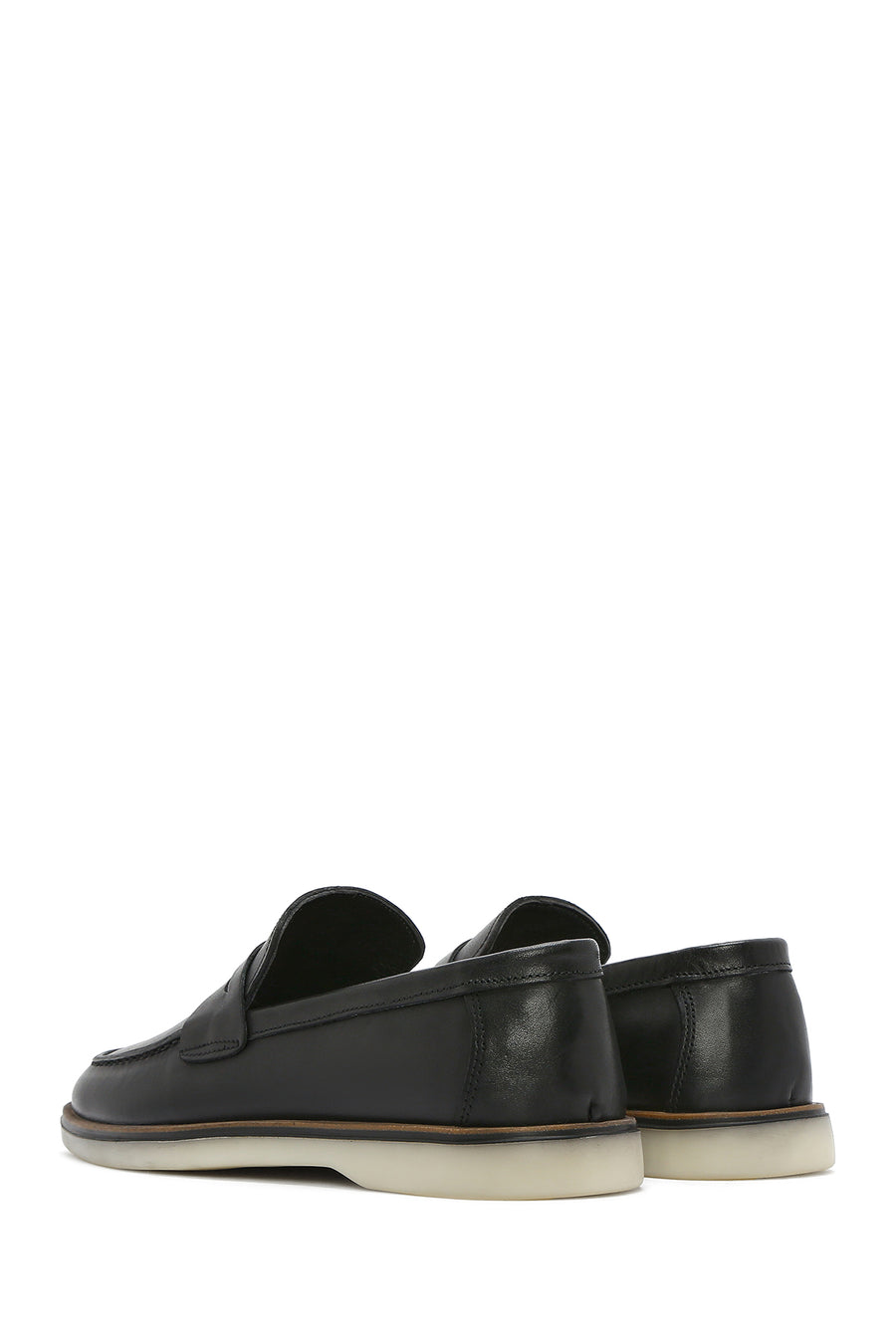 Men's Black Leather Casual Loafer