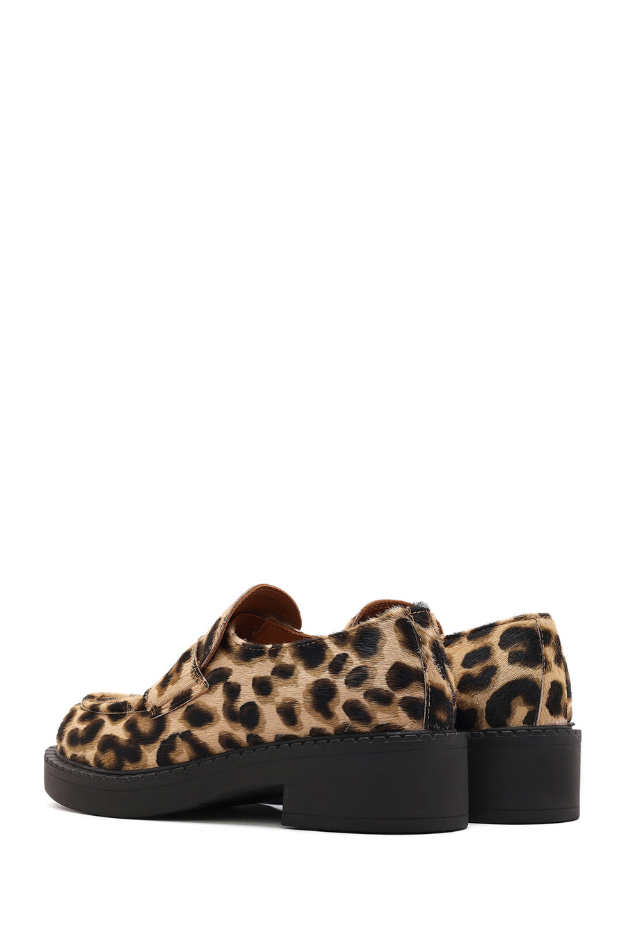 Women's Leopard Leather Masculine Loafer