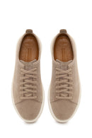 Male Beige Lace-Up Thick-Soled Suede Leather Sneaker | Derimod