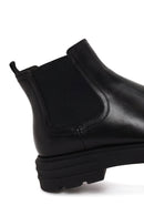 Male Black Thick-Soled Leather Casual Chelsea Boots | Derimod