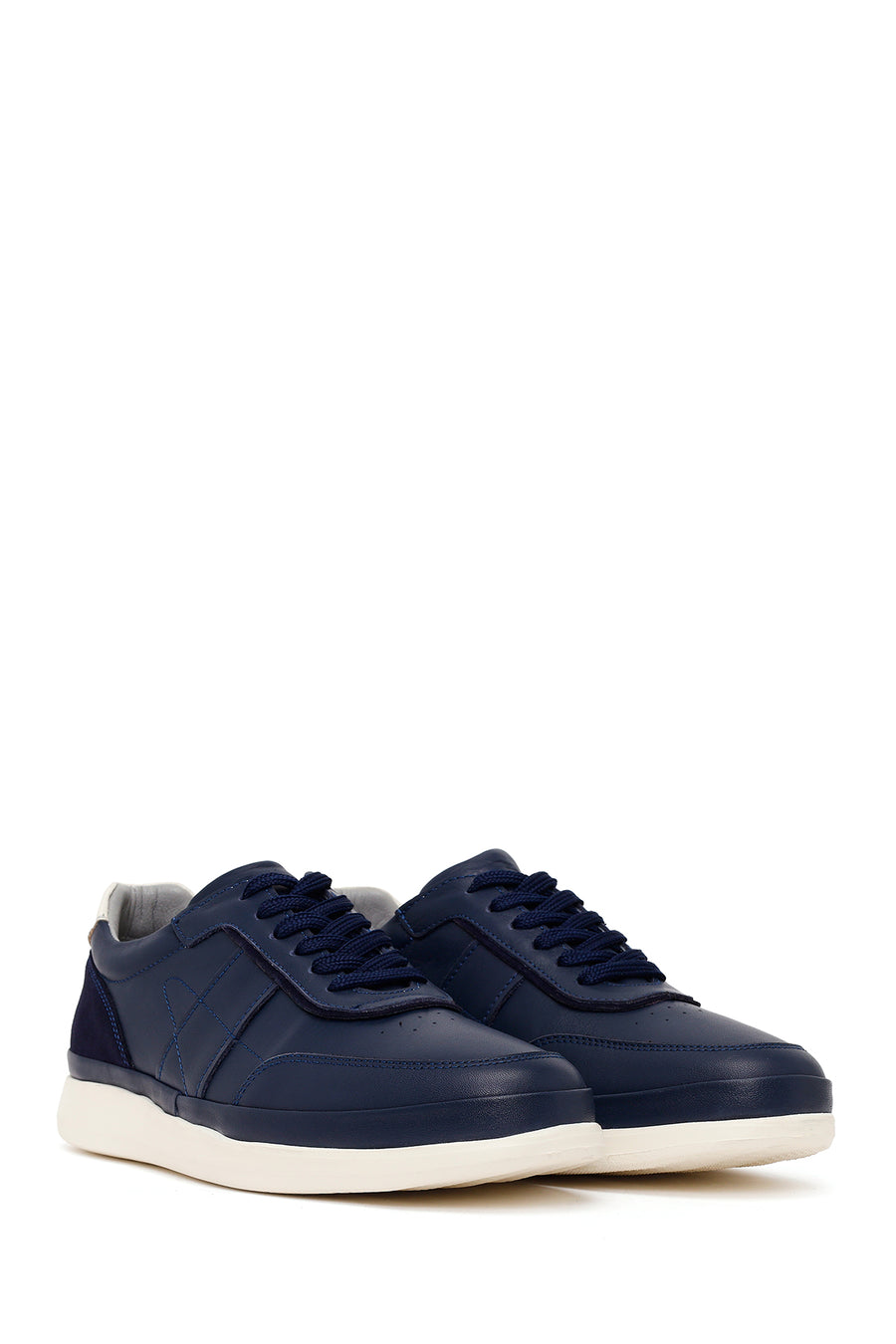 Male Navy Lace-up Leather Casual Sneaker