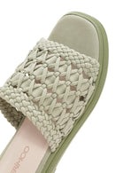 Women's Green Knitted Slippers | Derimod