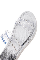 Women's Silver Stone Transparent Slippers | Derimod