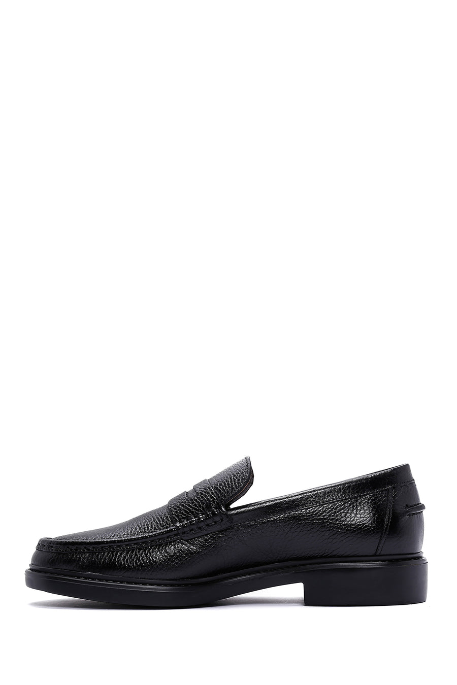 Men's Black Leather Casual Loafer