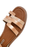 Women's Powder Ankle Strap Leather Bodrum Sandals | Derimod