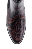 Women's Snakeskin Patterned Leather Boots | Derimod