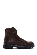 Men's Brown Leather Zippered Casual Boots | Derimod