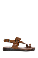 Women's Tan Ankle Strap Leather Bodrum Sandals | Derimod