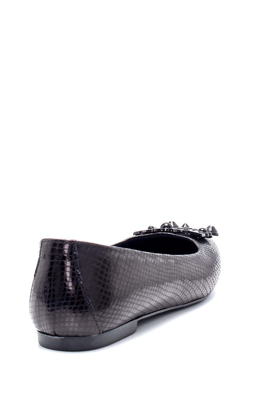 Women's Leather Snakeskin Patterned Ballerinas