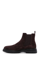 Men's Brown Suede Leather Chelsea Boots | Derimod