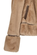 Livigno Woman Beige Short Teddy Coats | Derimod