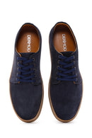 Men's Navy Blue Suede Leather Sneaker | Derimod