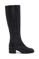 Women's Leather Zippered Heeled Boots | Derimod