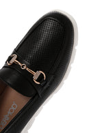 Women's Black Leather Comfort Loafer | Derimod