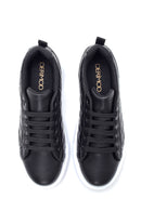Women's Black Quilted Thick Sole Quilted Sneaker | Derimod