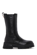 Harley Davidson Women's Black Angela Thick Soled Leather Chelsea Boots | Derimod